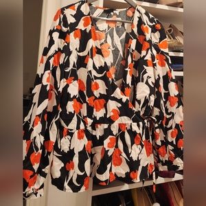 Who What Wear Wrap Top Size XXL  Multi Color Light Long Sleeve